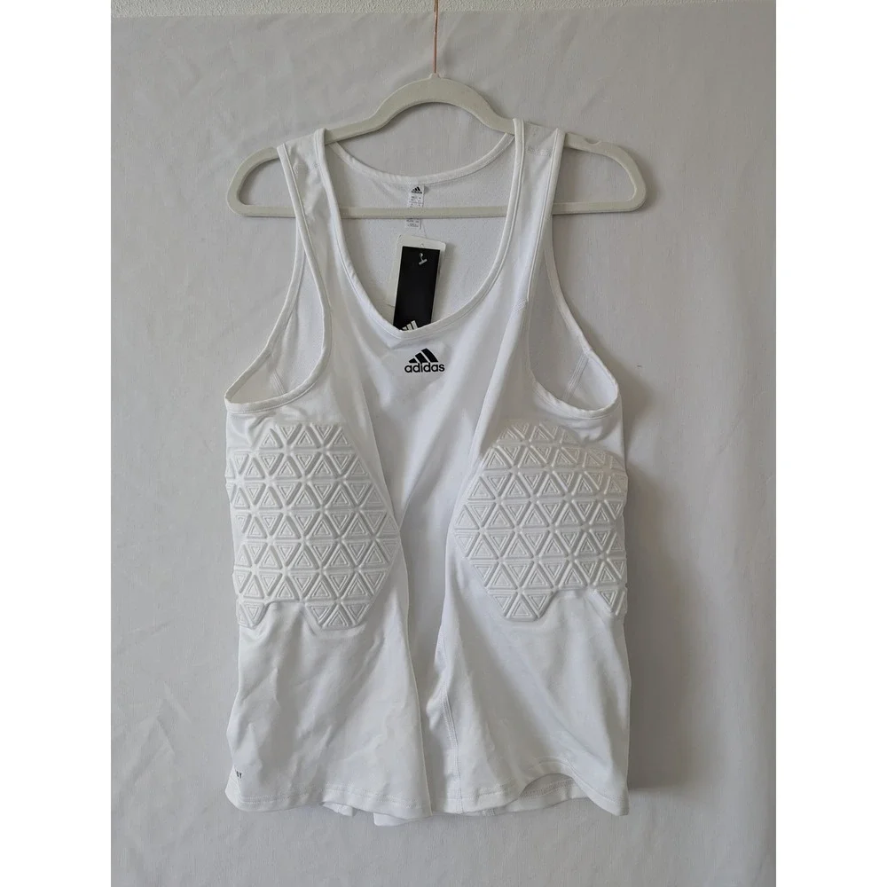 Adidas Padded Tank Top White‎ AEROREADY Men's 2XL Basketball Football